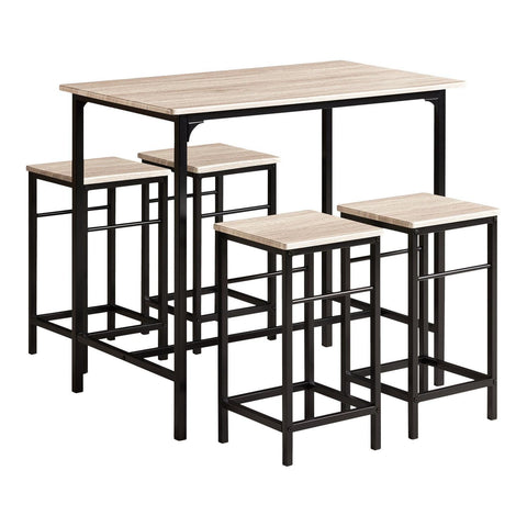 SoBuy Barbord Køkkenbord med 4 stole Spisebord Køkkenø L100cm B60cm H87cm brun OGT11-N