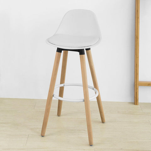 SoBuy, Høj køkkenstol / barstol: 70 cm, ben i massivt bøgetræ, FST70-W