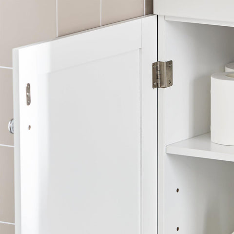 SoBuy Højt badeværelsesskab med skuffe og låge Højt stel hylder  hvid BZR17-W