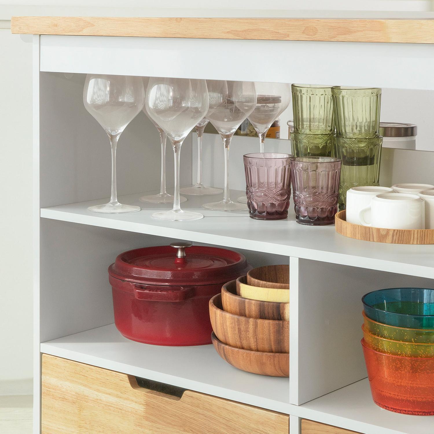 SoBuy Kitchen Island on Wheels, Kitchen Islands, Work Table Kitchens