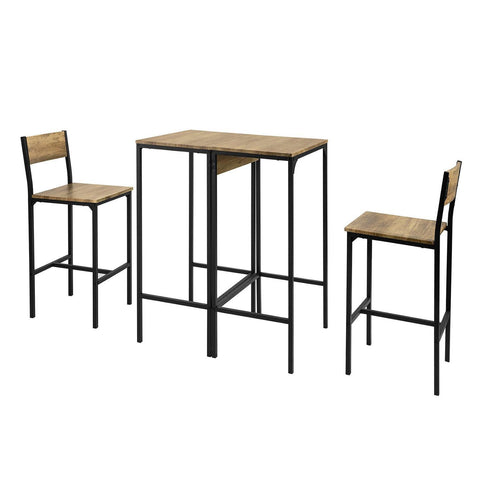 SoBuy Køkkenbord med 2 skamler Barbord højt bord Altanbord Loungebord Spisebord med stole OGT42-F