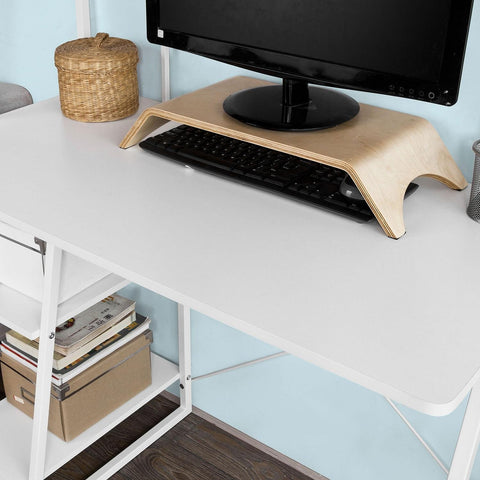 SoBuy Skrivebord med reol,  Computerbord  L100* D50 * H75 cm hvid FWT29-W